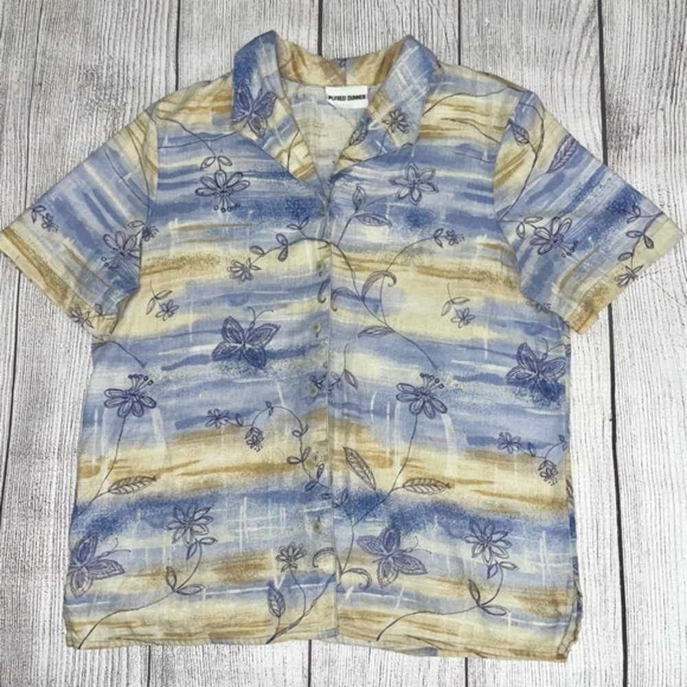 ALFRED DUNNER Women’s Button Down Linen Shirt Size 12 - Picture 4 of 6